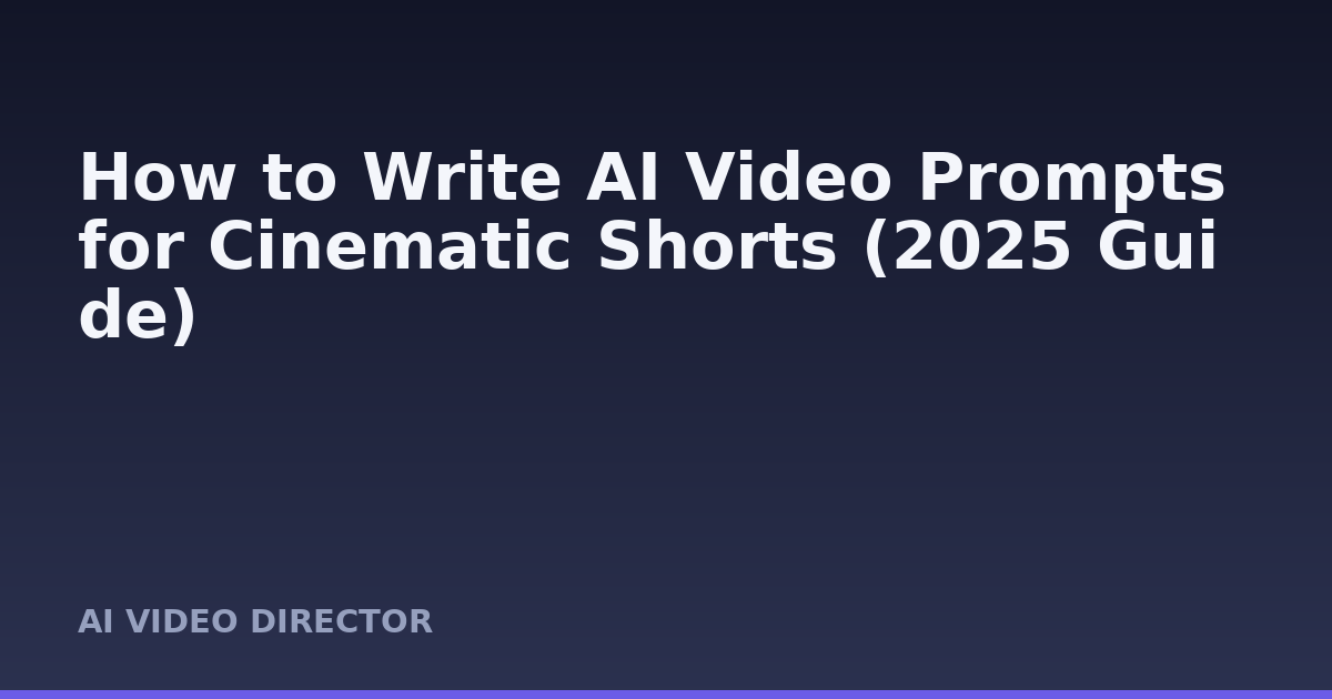 How to Write AI Video Prompts for Cinematic Shorts (2025 Guide)